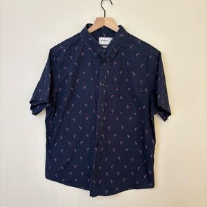 Men's XL Goodfellow & Co. Blue Flamingo Print Button Down Shirt